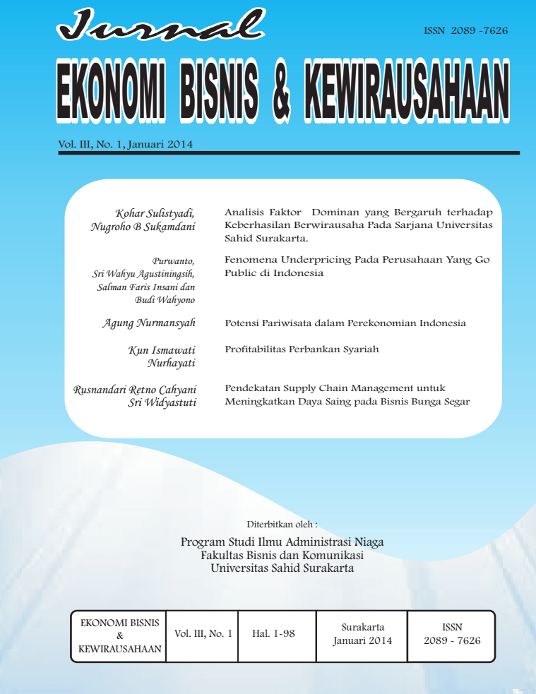 					View Vol. 3 No. 1 (2014): Jurnal Ekonomi Bisnis & Kewirausahaan Vol.3 No.1 Agustus 2014
				